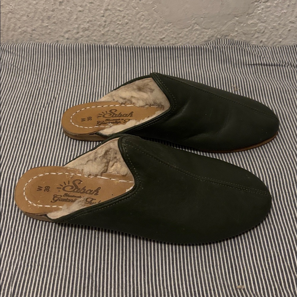 Dark Green Shearling Baba - Women’s 39 (runs small)